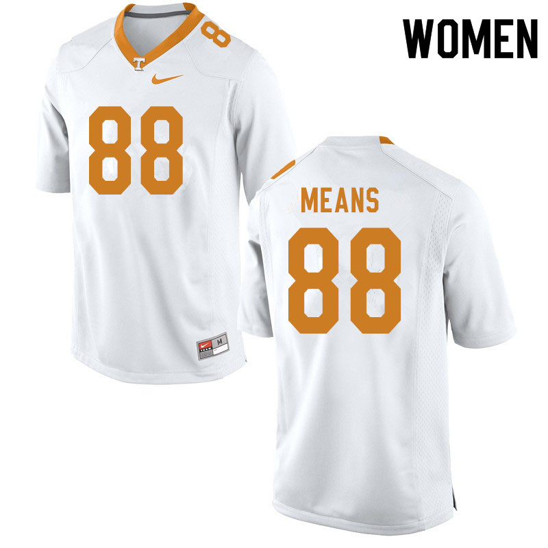 Women #88 Jerrod Means Tennessee Volunteers College Football Jerseys Sale-White - Click Image to Close